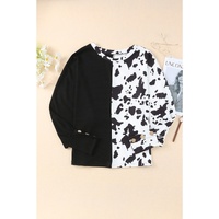 Azura Exchange Patchwork Waffle Knit Long Sleeve Top - M thumbnail