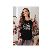 Azura Exchange Plaid Leopard Patchwork Long Sleeve Top - M thumbnail
