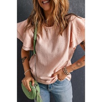 Azura Exchange Tiered Ruffled Short Sleeve Blouse - XL thumbnail