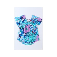 Azura Exchange Print Flutter Sleeve Blouse - S thumbnail
