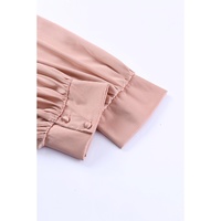 Azura Exchange High Neck Puff Sleeve Satin Blouse - M thumbnail