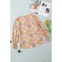 Azura Exchange Floral Print Puff Sleeve Blouse - L thumbnail