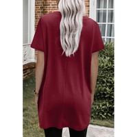 Azura Exchange Short Sleeve Tunic Top with Side Pockets - S thumbnail