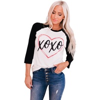 Azura Exchange Heart Graphic Contrast Sleeve Tee - S thumbnail