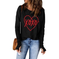 Azura Exchange Heart Shaped Print Long Sleeve Top - S thumbnail