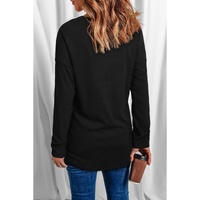 Azura Exchange Heart Shaped V Neck Long Sleeve Top with Rhinestone Embellishment - S thumbnail