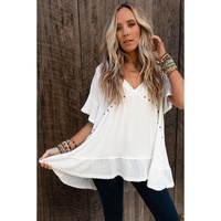 Azura Exchange Knit V Neck Studded Blouse - XL thumbnail
