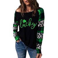 Azura Exchange Lucky Clover Glitter Pattern Leopard Plaid Top - M thumbnail