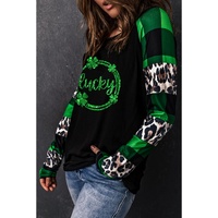 Azura Exchange Leopard Printed Plaid Splicing Blouse - 2XL thumbnail