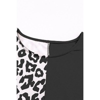 Azura Exchange Leopard Patchwork Short Sleeves Top - M thumbnail