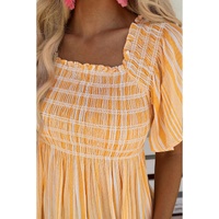 Azura Exchange Smocked Flowy Blouse - L thumbnail