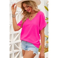 Azura Exchange V Neck Short Sleeve Blouse - S thumbnail
