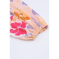 Azura Exchange Smocked Long Sleeve Peplum Blouse - S thumbnail
