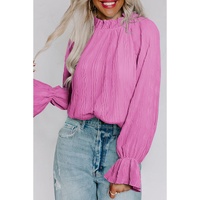 Azura Exchange Pleated Flared Cuff Long Sleeve Blouse - XL thumbnail