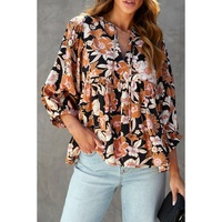 Azura Exchange Floral Print 3/4 Sleeve Blouse - L thumbnail