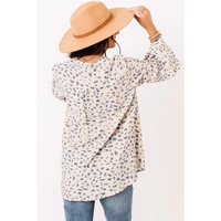 Azura Exchange Leopard Lace Trim Babydoll Blouse - L thumbnail