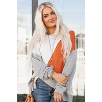 Azura Exchange Colorblock Stitching Irregular Hem Long Sleeve Top - XL thumbnail