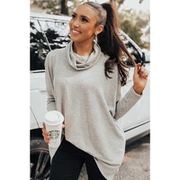 Gray Cowl Neck Shift Tunic Top - M thumbnail