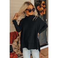 Black Cowl Neck Shift Tunic Top - XL thumbnail