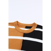 Stripe Oversized Contrast Printed Dropped Shoulder Top - M thumbnail