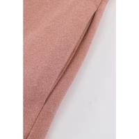 Brown Waffle Knit Patchwork Drawstring V Neck Hoodie - L thumbnail