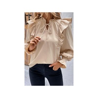 Azura Exchange Ruffled Bubble Sleeve Blouse - L thumbnail