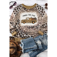 Azura Exchange Leopard Tie Dyed Pumpkin Truck Graphic Top - M thumbnail