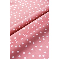 Pink Polka Dots Ruffle Flutter Sleeve Frilled Neck Blouse - L thumbnail