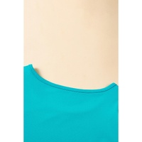 Turquoise Floral Crochet Short Sleeve Top - S thumbnail