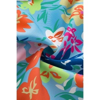 Sky Blue Frilled Collar Floral Vest - L thumbnail
