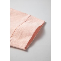 Pink Flower Patchwork Exposed Seam Oversized High Low Top - L thumbnail