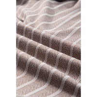 Gray Textured Knit Colorblock Striped Henley Hooded Top - S thumbnail
