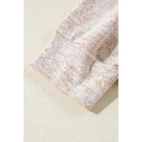 Apricot Drawstring Cowl High Neck Long Sleeve Split Top - M thumbnail