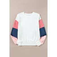 White French Terry Color Block Long Sleeve Top - L thumbnail