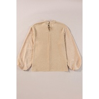 Parchment Swiss Dot Balloon Sleeve Loose Blouse - L thumbnail