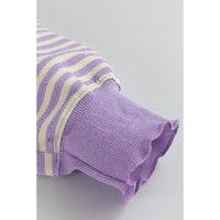 Azura Exchange Purple Stripe Loose Drop Shoulder Long Sleeve Top - L thumbnail