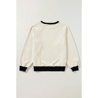 Jet Stream Color Block Edge Raglan Sleeve Crew Neck Textured Top - L thumbnail