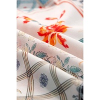 Multicolour Boho Floral Patched Ruffled Sleeve Tied Neck Blouse - S thumbnail