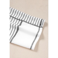 Black Striped Bracelet Sleeve Raglan Patchwork Top - M thumbnail