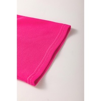 Sachet Pink Contrast Patchwork 3/4 Sleeve V Neck Loose Blouse - L thumbnail