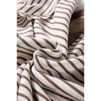 Parchment Contrast Detail Striped Ruffle Short Sleeve Top - L thumbnail