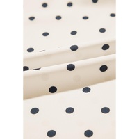 Apricot Polka Dot Print Frilled Collar Lantern Sleeve Blouse - L thumbnail