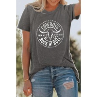 Azura Exchange Steer Head Pattern Print Short Sleeve Graphic Tee - L thumbnail