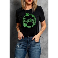 Azura Exchange Sequin Lucky Clover Print T-shirt - M thumbnail