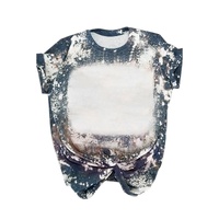 Azura Exchange Tie Dye Bleached Round Neck Short Sleeve T-shirt - M thumbnail