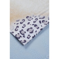 Khaki Bleached Leopard Print Crew Neck T Shirt - L thumbnail