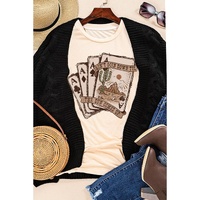 Azura Exchange Western Poker Cards Graphic Print T-Shirt - S thumbnail