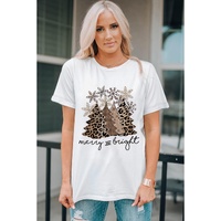 Azura Exchange Leopard Christmas Tree Graphic Print T-Shirt - S thumbnail