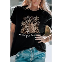 Azura Exchange Leopard Christmas Tree Graphic Print T-Shirt - S thumbnail