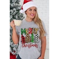 Azura Exchange Christmas Tree Pattern Crew Neck Graphic Tee - S thumbnail